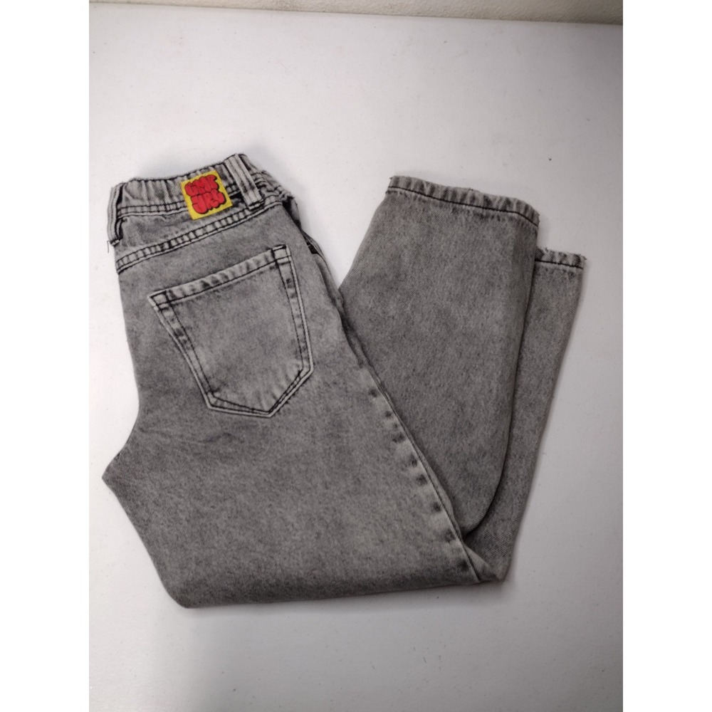 Empyre Loose Fit Grey Acid Wash Jeans Kids Size 24 Adjustable Waist Skater Denim
